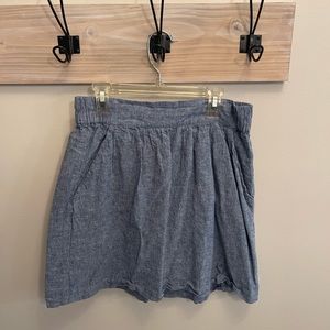 LOFT short denim colored A-lined skirt. Size XS.